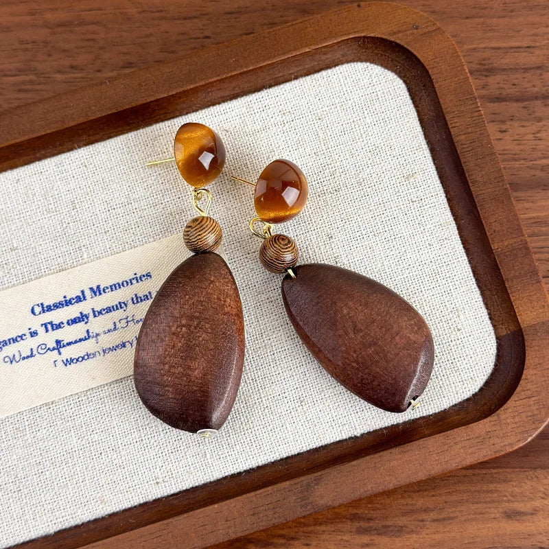Celestial Timber Earrings - 2 variants - Hello Baabs LLC 