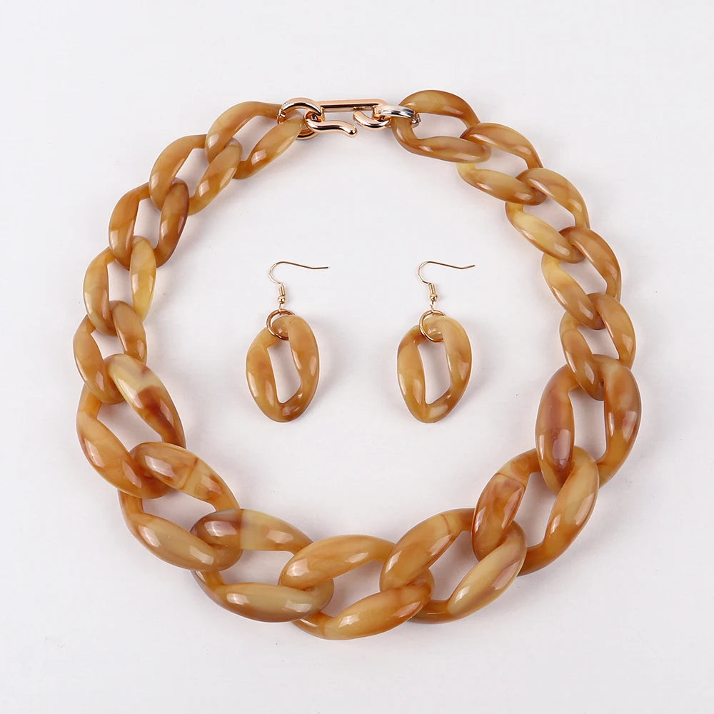 Chain Riot Necklace & Earrings Set - 10 colors - Hello Baabs