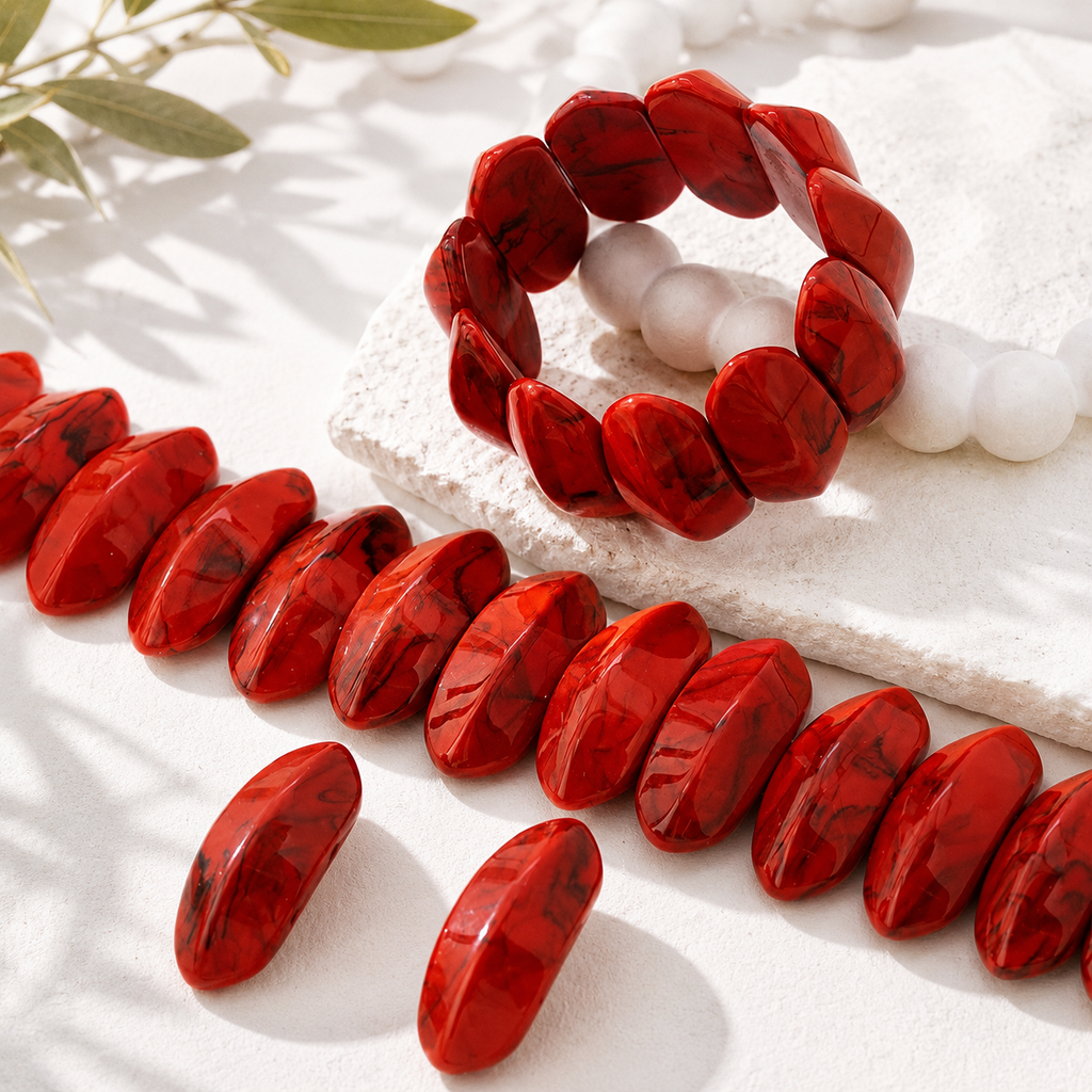 Red Hot Rhythm Necklace, Bracelet, & Earrings Set