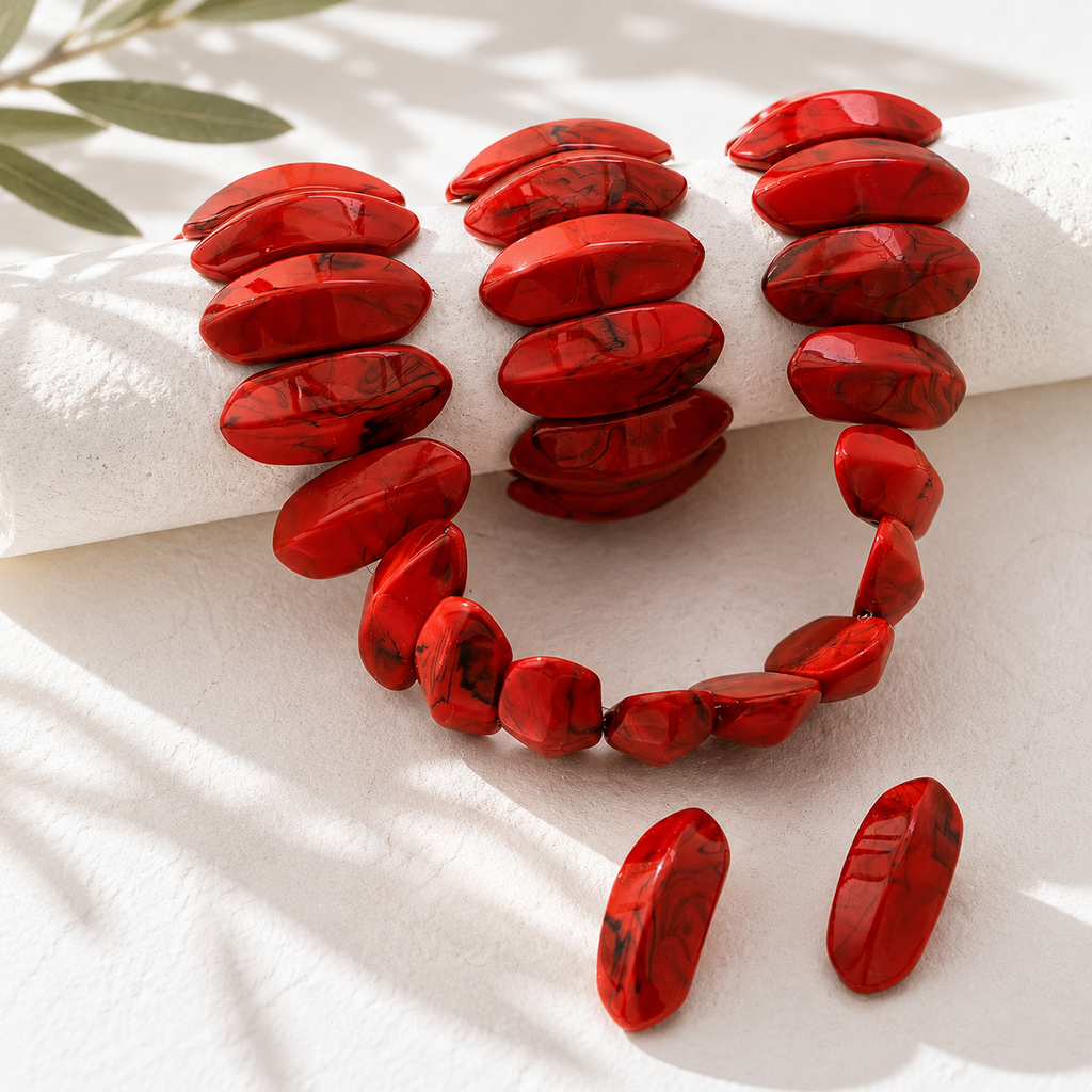 Red Hot Rhythm Necklace, Bracelet, & Earrings Set