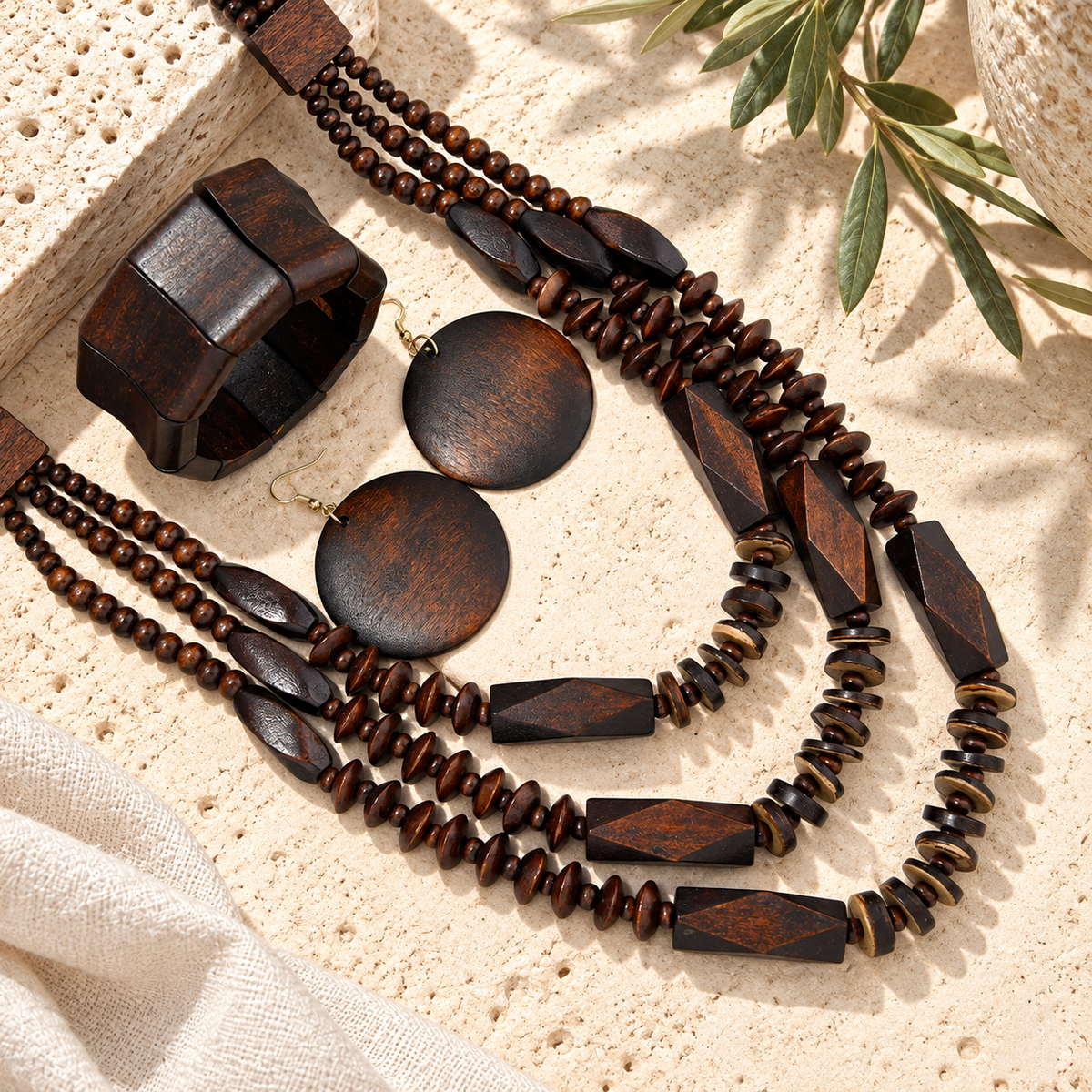 Naturally Noticed Necklace, Earrings, & Bracelet Set - Hello Baabs