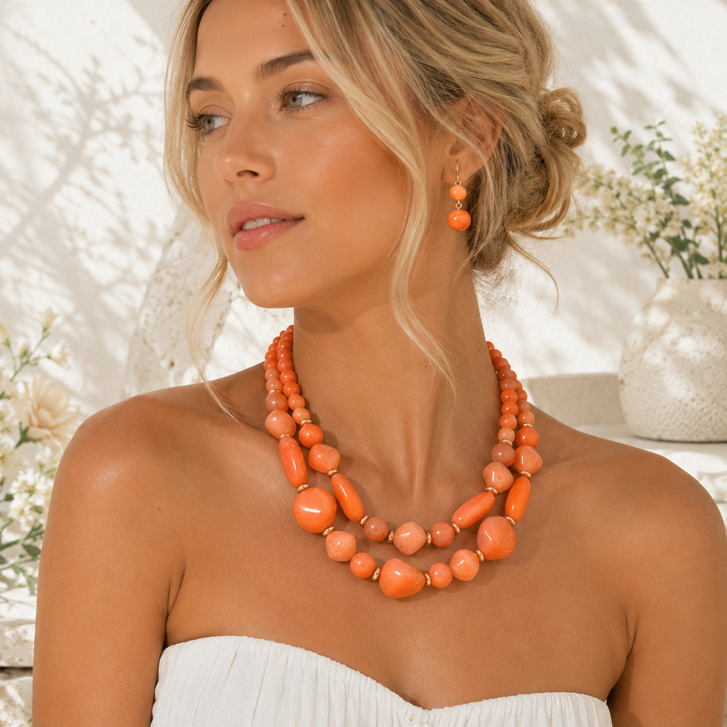 Crowned in Color Necklace & Earrings Set - 5 colors