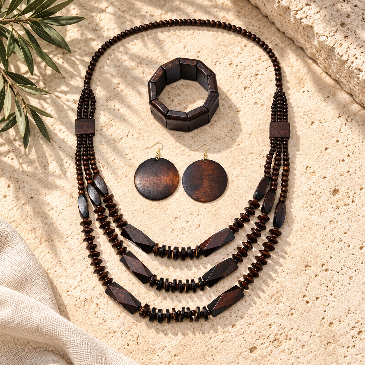 Naturally Noticed Necklace, Earrings, & Bracelet Set - Hello Baabs