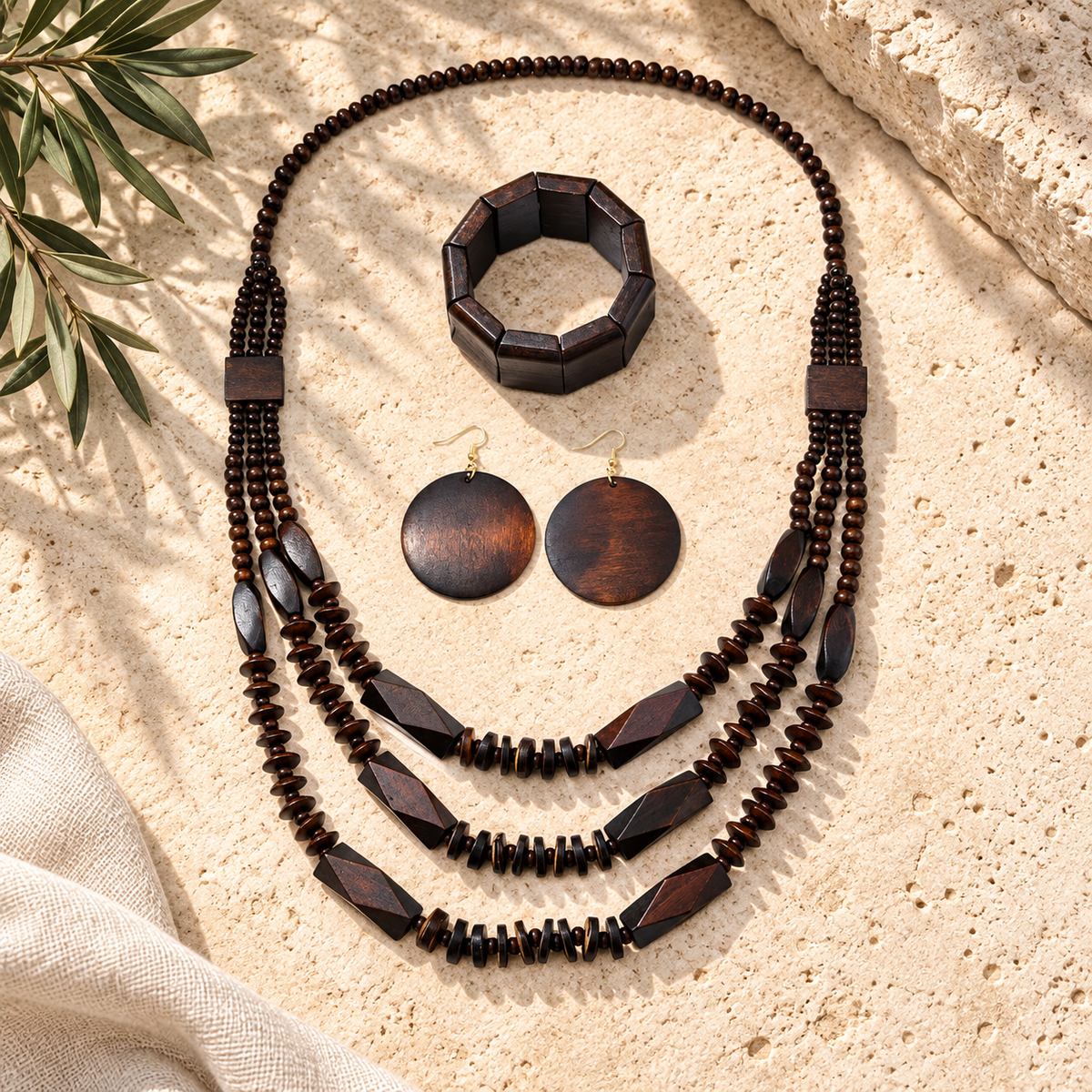 Naturally Noticed Necklace, Earrings, & Bracelet Set - Hello Baabs