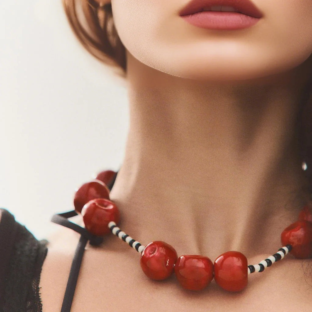 Cheeky Cherry Loop Necklace - hello baabs 