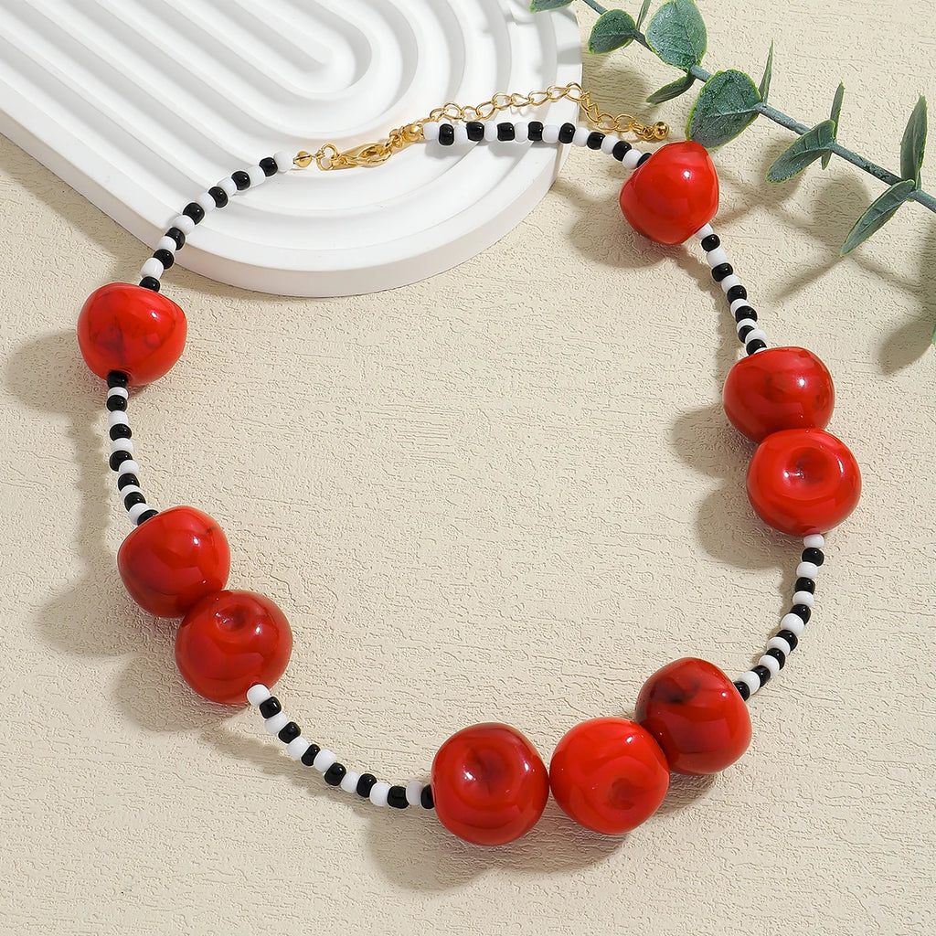 Cheeky Cherry Loop Necklace - hello baabs 