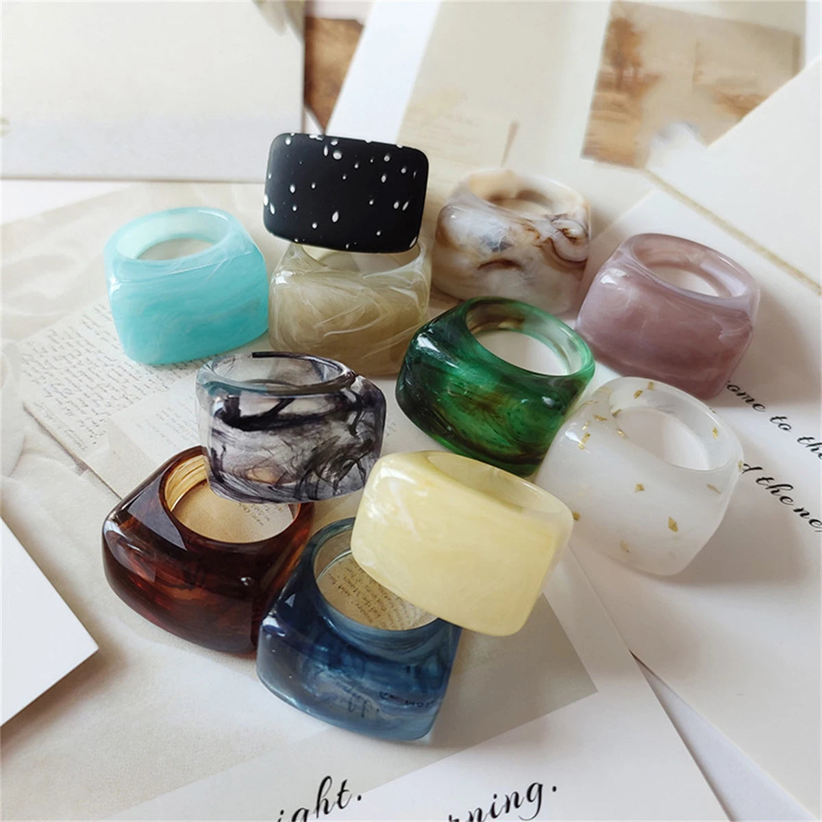 Chroma Square Ring (size 7) - 11 colors - hello baabs 