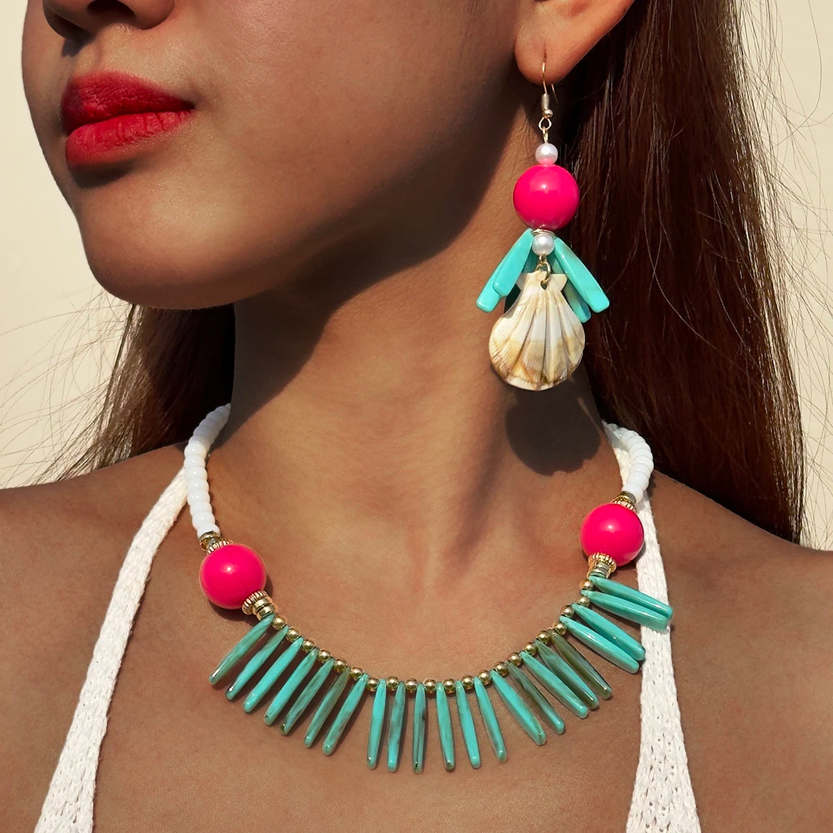 Coastal Crush Set (necklace and earrings set) - hello baabs 