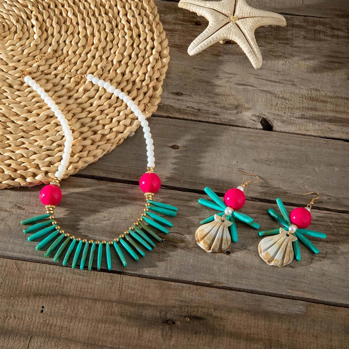 Coastal Crush Set (necklace and earrings set) - hello baabs 