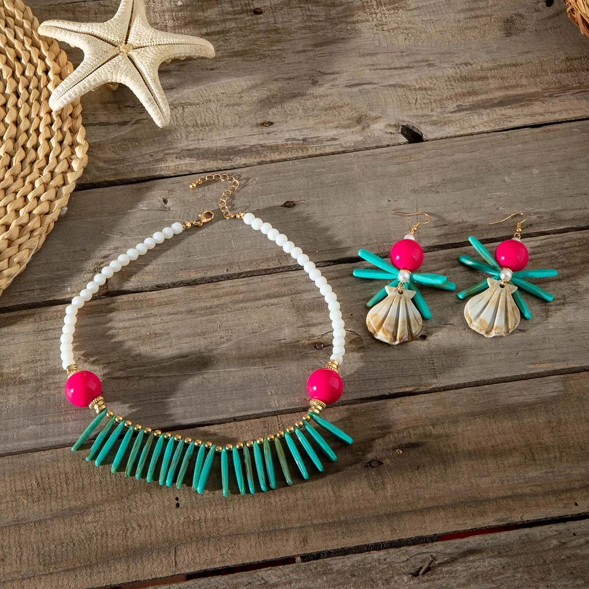 Coastal Crush Set (necklace and earrings set) - hello baabs 