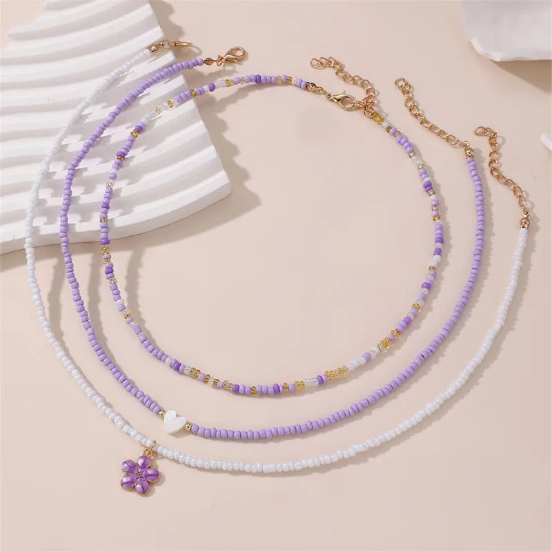Coastal Petal Story 3pc Necklace Set - Hello Baabs LLC 