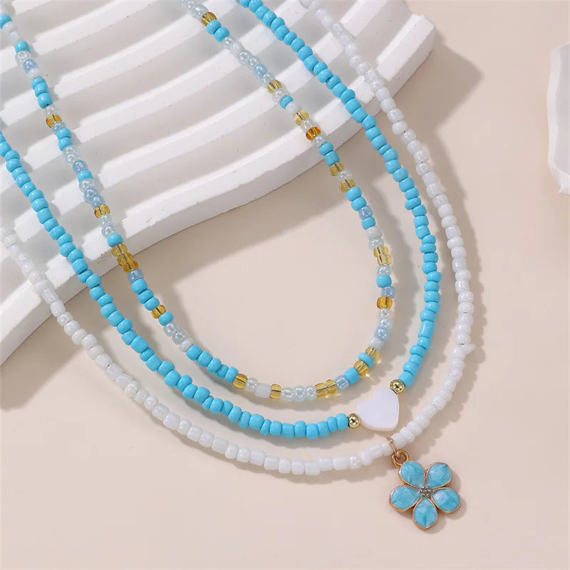 Coastal Petal Story 3pc Necklace Set - hello baabs 