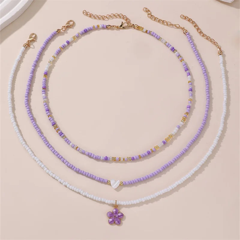 Coastal Petal Story 3pc Necklace Set - hello baabs 