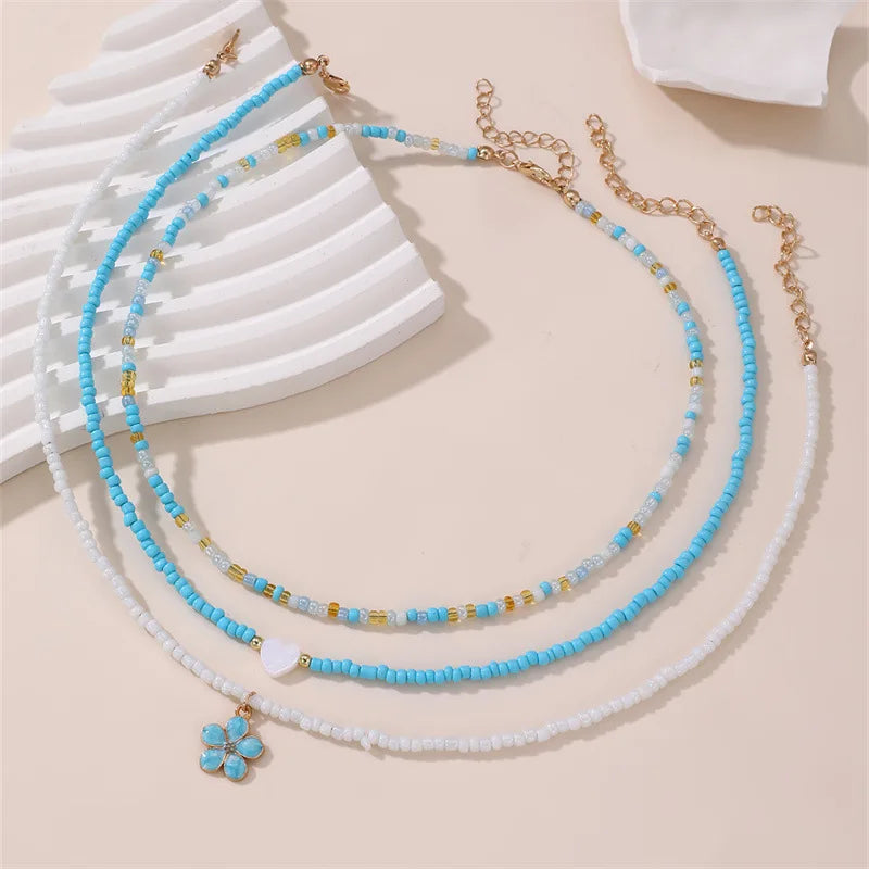 Coastal Petal Story 3pc Necklace Set - hello baabs 