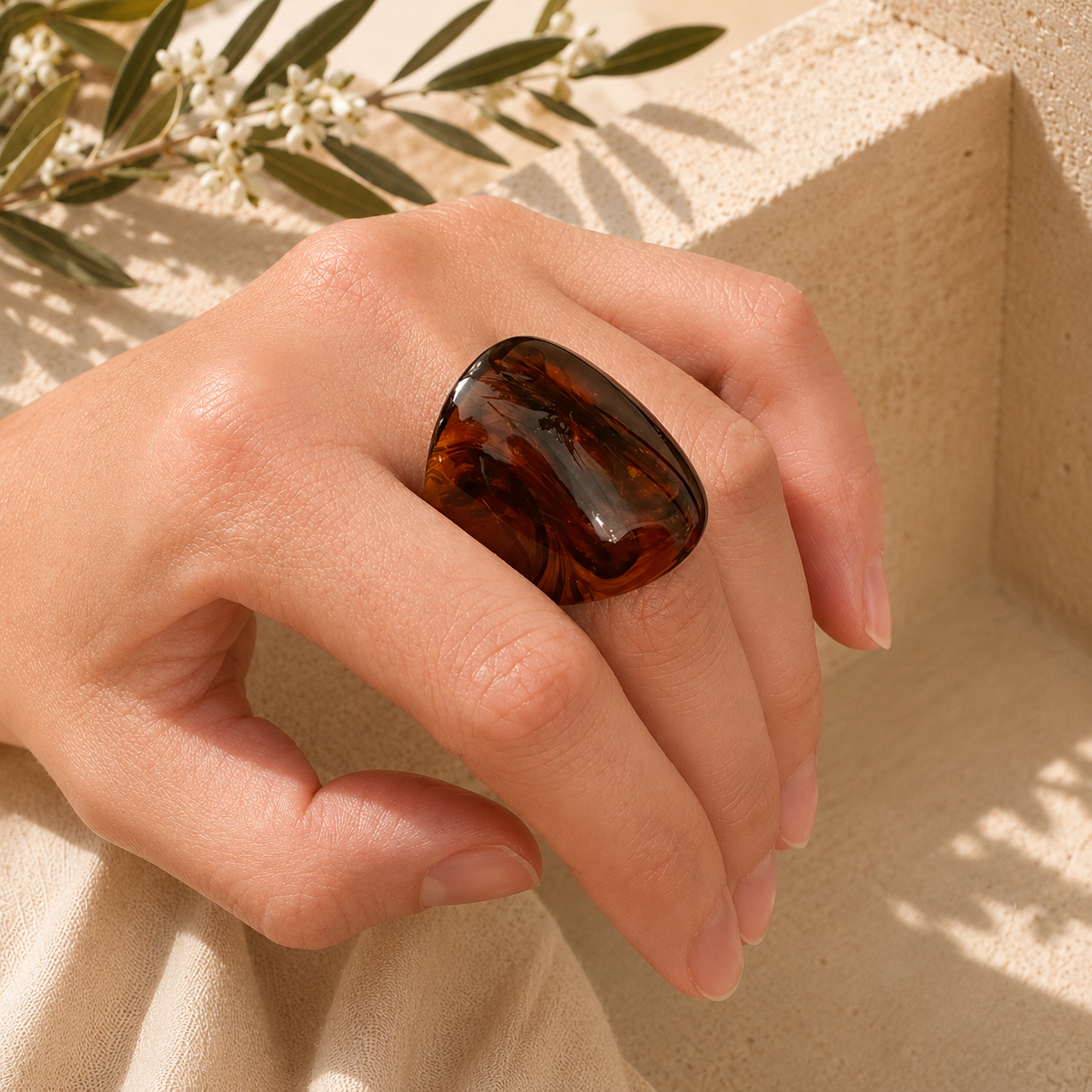 Cocoa Prism Ring (size 7) - 2 variants - Hello Baabs