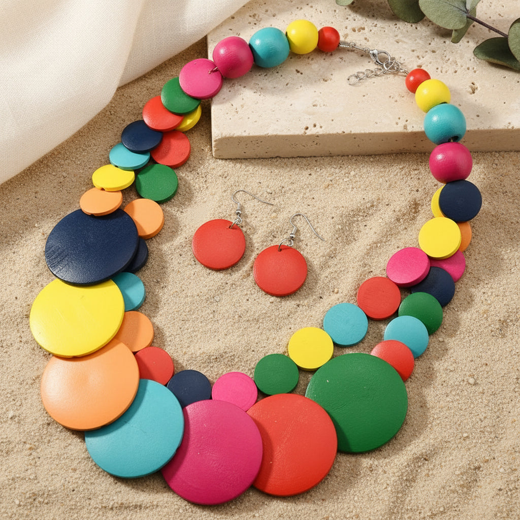 Colorbeat Boho Necklace & Earrings Set - 5 colors - Hello Baabs