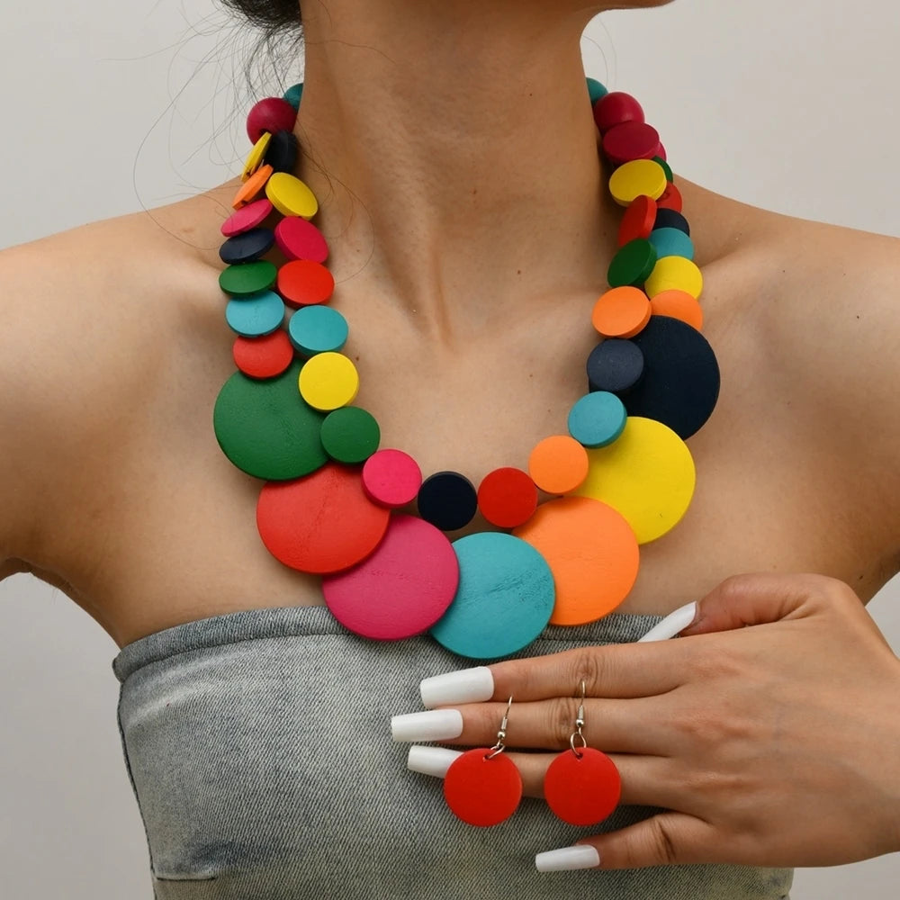 Colorbeat Boho Necklace & Earrings Set - 5 colors - Hello Baabs LLC 