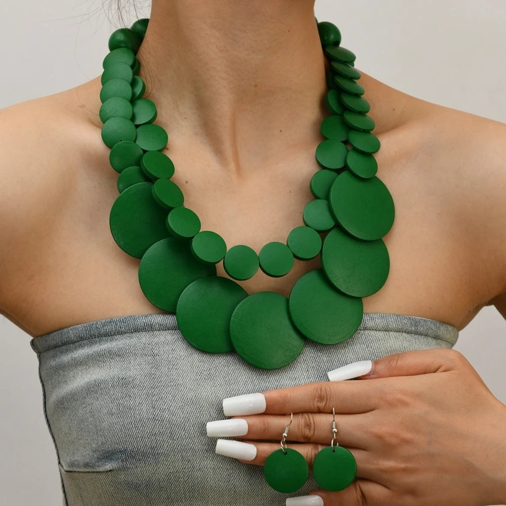 Colorbeat Boho Necklace & Earrings Set - 5 colors - Hello Baabs LLC 