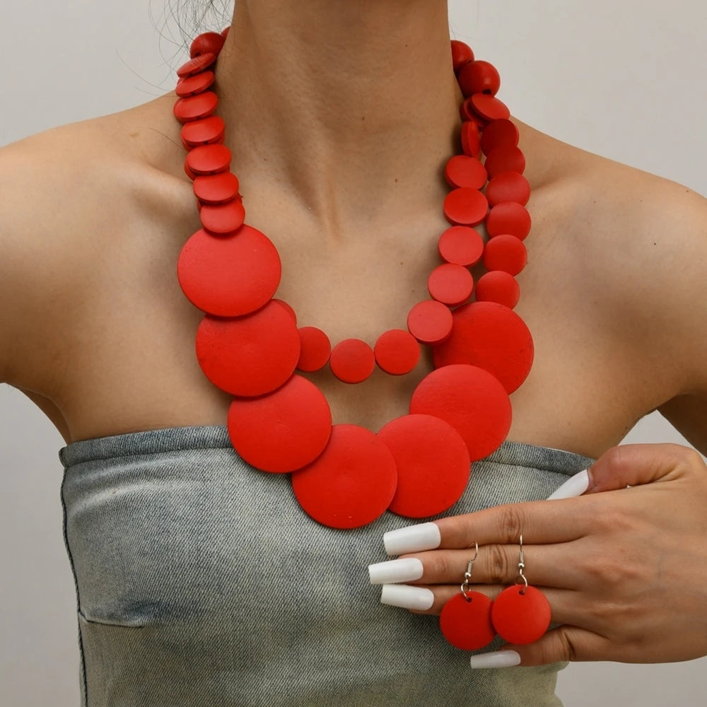 Colorbeat Boho Necklace & Earrings Set - 5 colors - Hello Baabs LLC 
