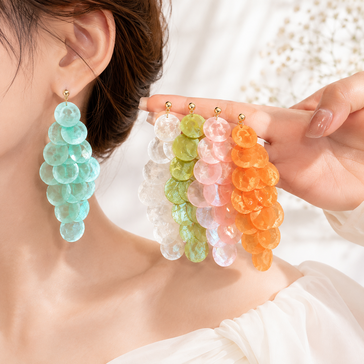 Coral Cascade Earrings - 5 colors - Hello Baabs