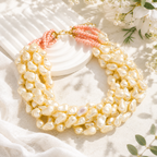 Coral Kiss Pearl Choker - Hello Baabs LLC 