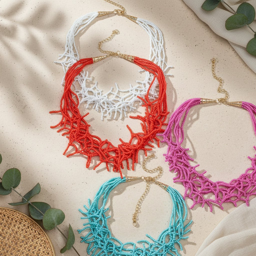 Corallina Cascade Necklace - 4 colors - Hello Baabs