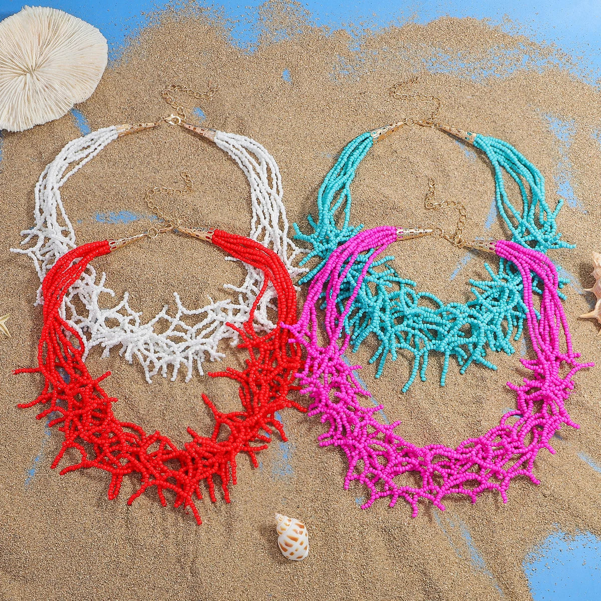 Corallina Cascade Necklace - 4 colors - hello baabs 