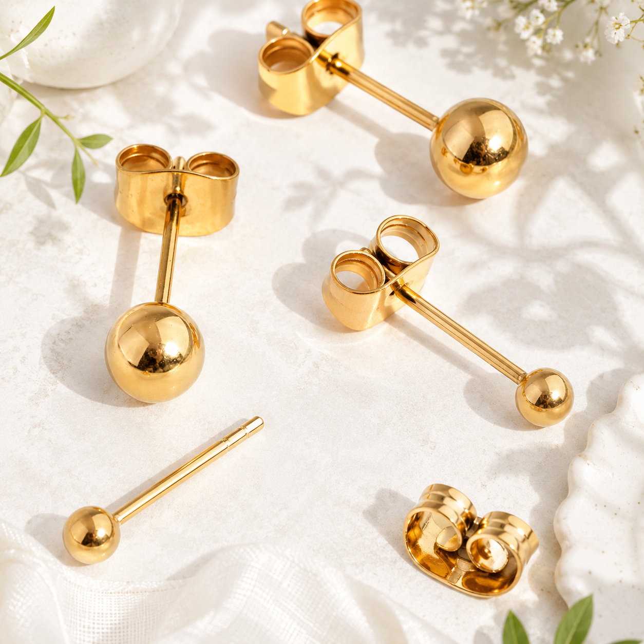 Core Shine Stud Set - Gold or Silver - Hello Baabs