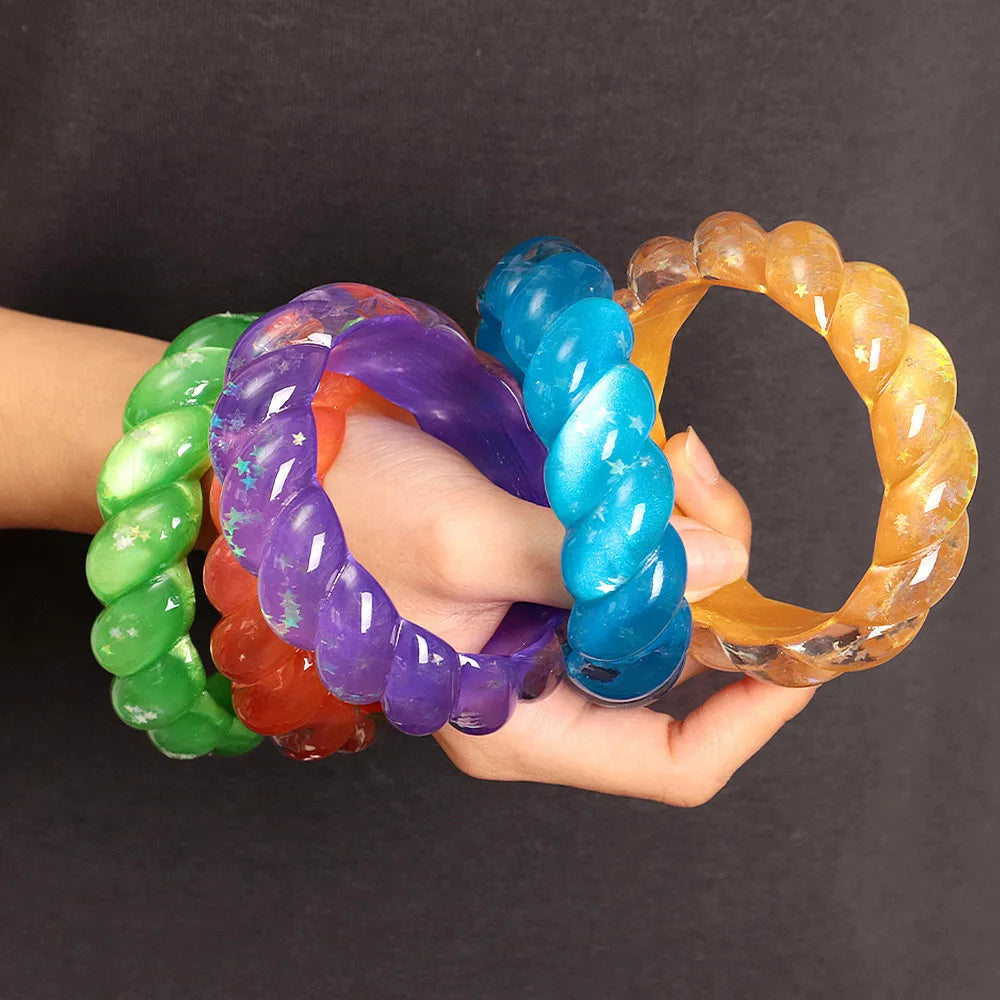 Cosmic Candy Twist Bangle (2.70" diameter) - 5 colors - Hello Baabs LLC 