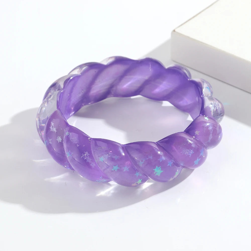 Cosmic Candy Twist Bangle (2.70" diameter) - 5 colors - Hello Baabs LLC 