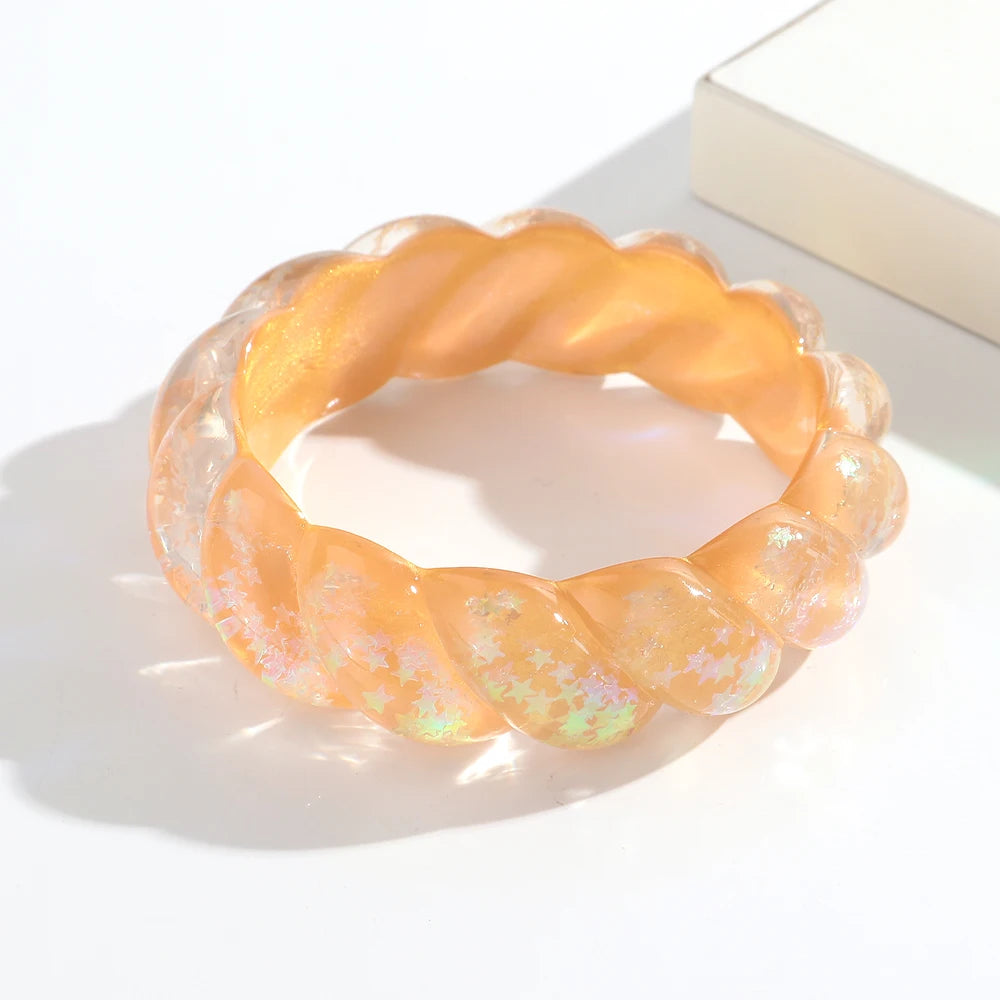 Cosmic Candy Twist Bangle (2.70" diameter) - 5 colors - Hello Baabs LLC 