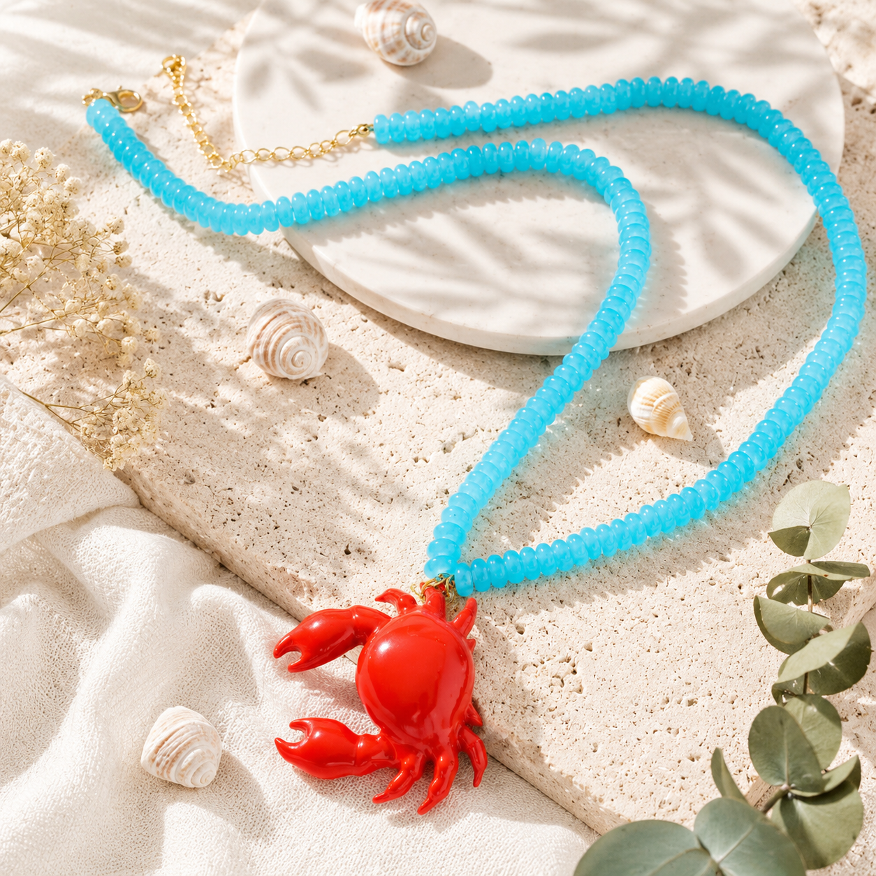 Crimson Crab Necklace - Hello Baabs