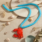 Crimson Crab Necklace - Hello Baabs LLC 