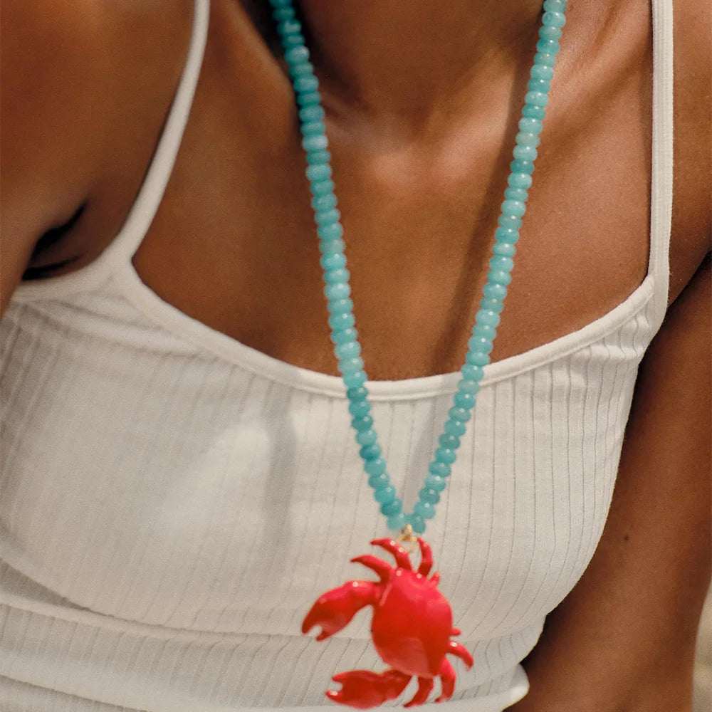 Crimson Crab Necklace - hello baabs 
