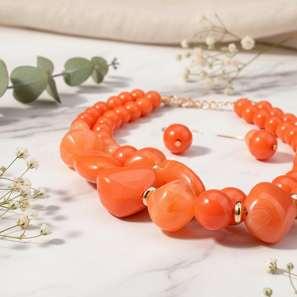 Crowned in Color Necklace & Earrings Set - 5 colors - Hello Baabs LLC 