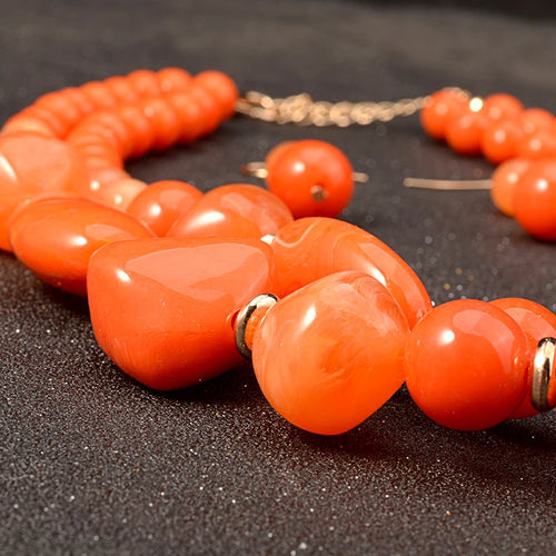 Crowned in Color Necklace & Earrings Set - 5 colors - Hello Baabs LLC 