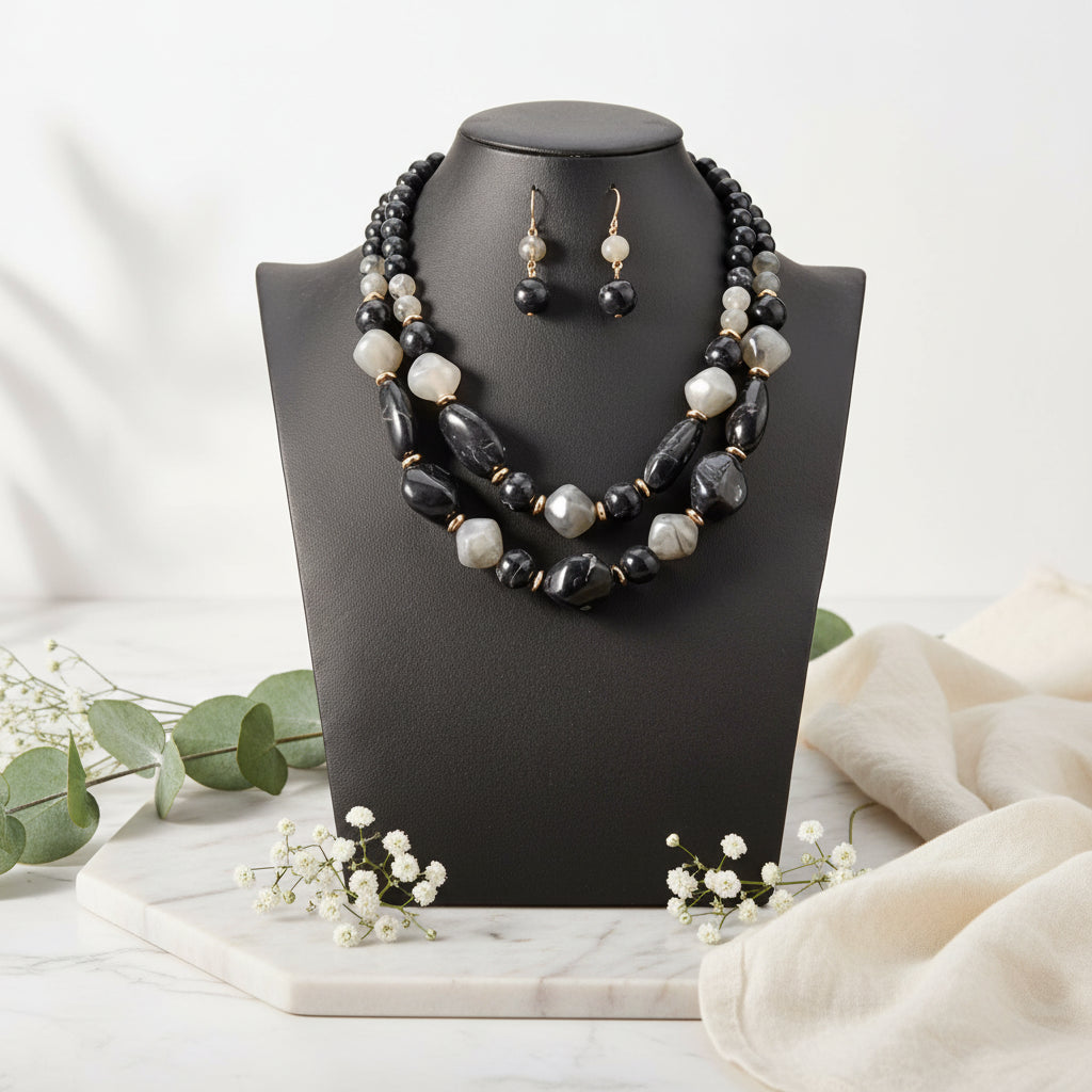 Crowned in Color Necklace & Earrings Set - 5 colors - Hello Baabs LLC 