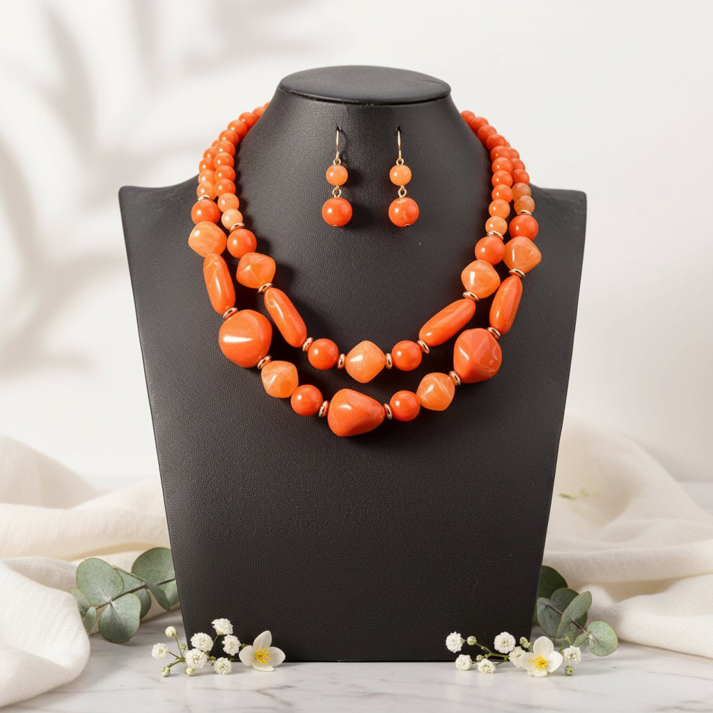Crowned in Color Necklace & Earrings Set - 5 colors - Hello Baabs LLC 