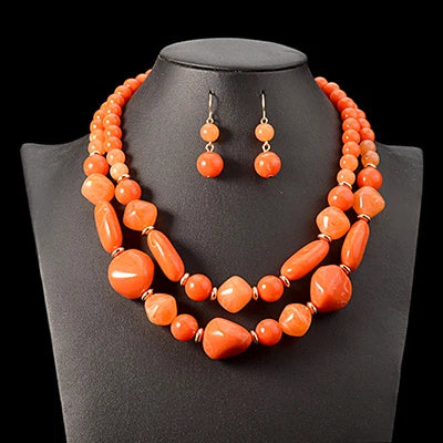 Crowned in Color Necklace & Earrings Set - 5 colors - hello baabs 