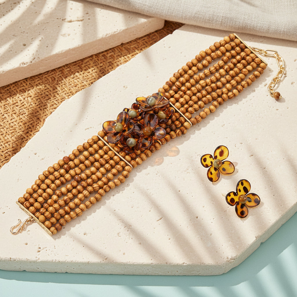 Dewlight Bloom Necklace & Earrings Set - Hello Baabs