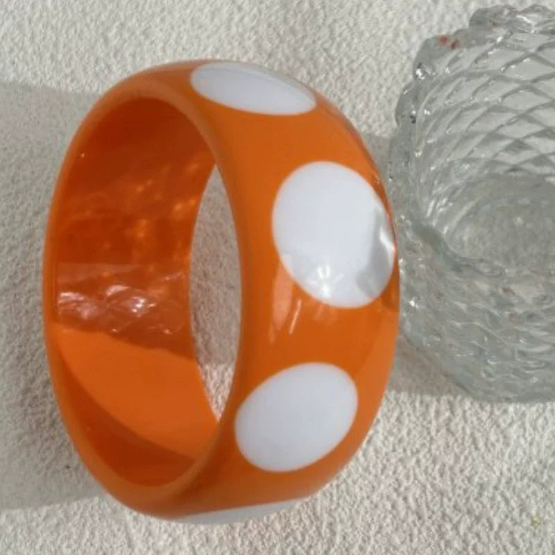 Dotty Diva Resin Bangle (2.60" diameter) - 7 colors - Hello Baabs LLC 