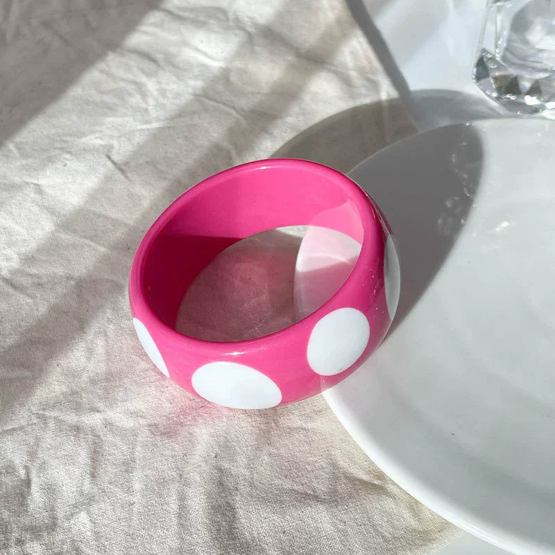 Dotty Diva Resin Bangle (2.60" diameter) - 7 colors - Hello Baabs LLC 
