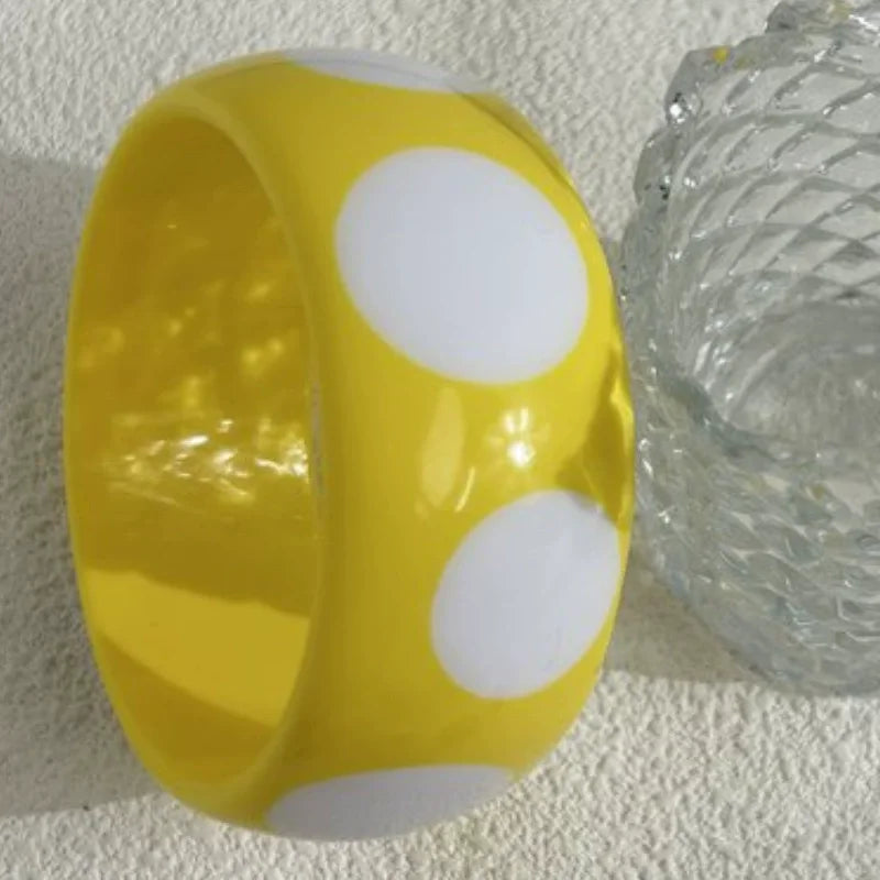 Dotty Diva Resin Bangle (2.60" diameter) - 7 colors - Hello Baabs LLC 