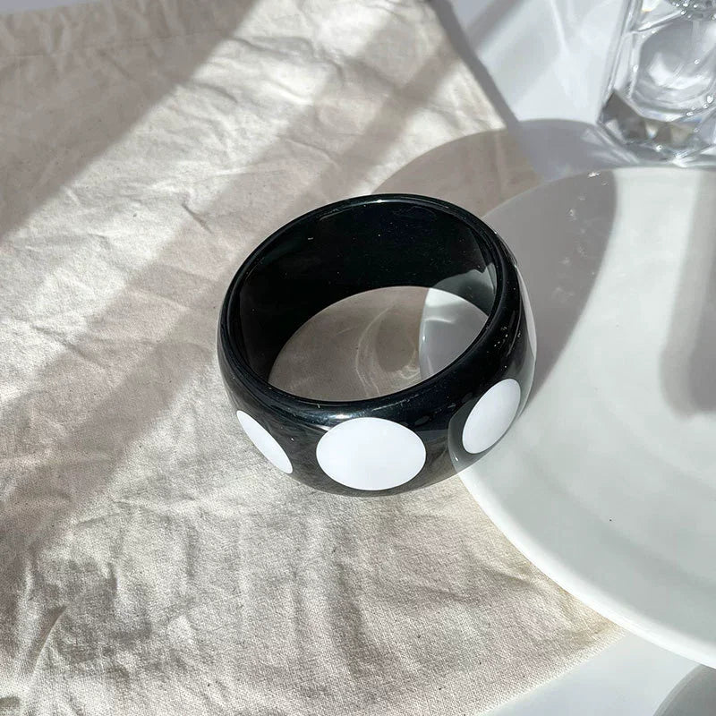 Dotty Diva Resin Bangle (2.60" diameter) - 7 colors - Hello Baabs LLC 