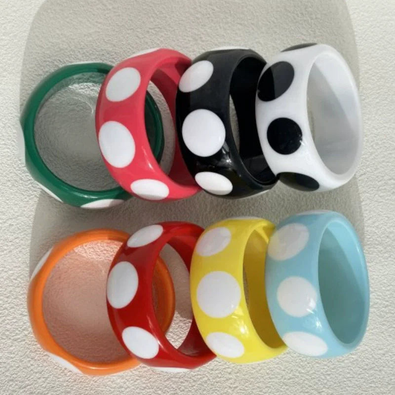 Dotty Diva Resin Bangle (2.60" diameter) - 7 colors - hello baabs 