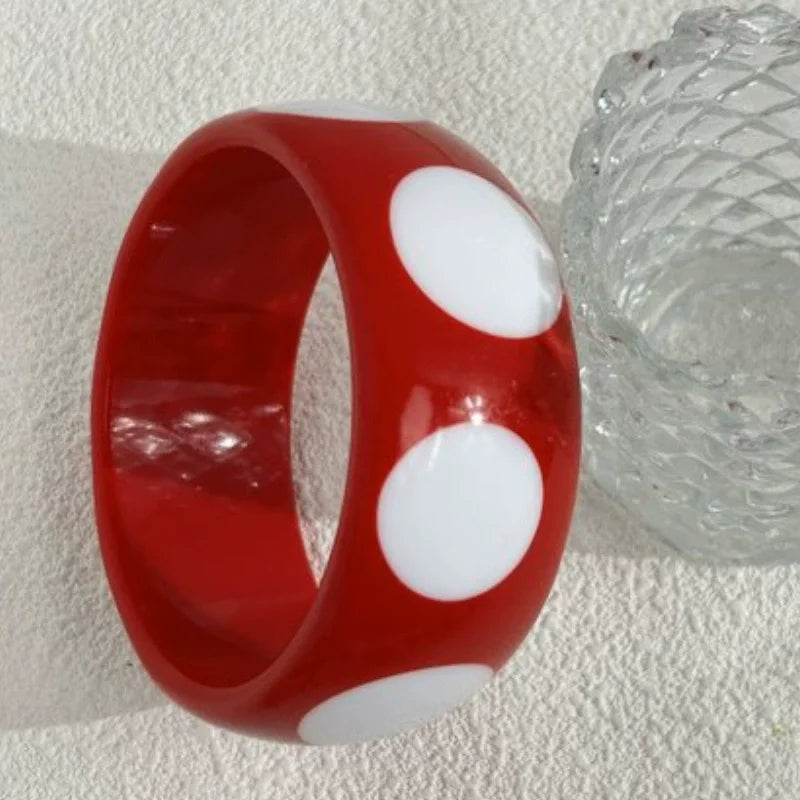 Dotty Diva Resin Bangle (2.60" diameter) - 7 colors - hello baabs 
