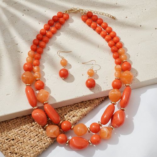 Double Glow Necklace & Earrings Set - 5 colors - Hello Baabs