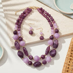 Double Glow Necklace & Earrings Set - 5 colors - Hello Baabs