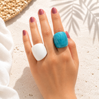 Double Ocean Pop Ring 2pc Set (size 8) - Hello Baabs