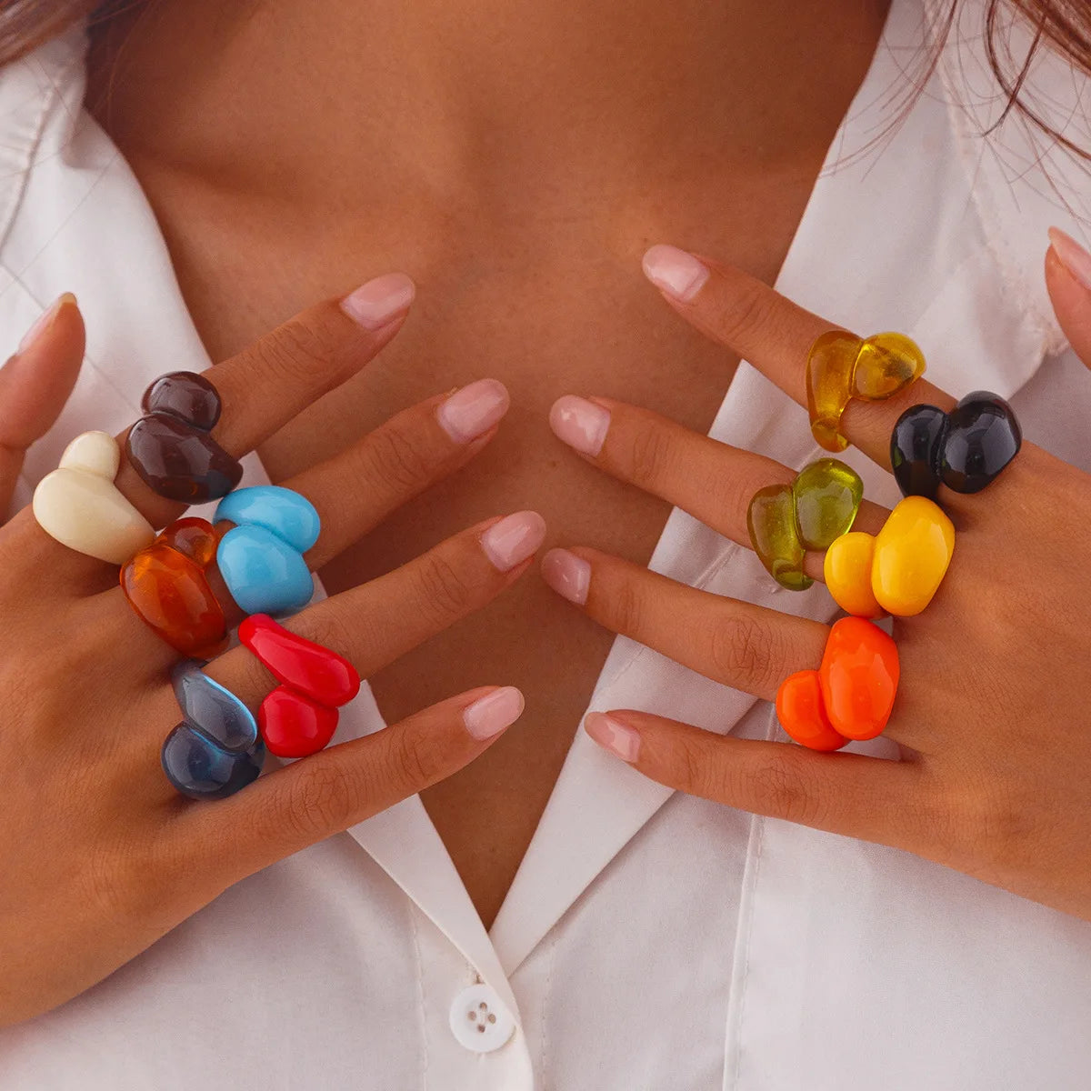 Droplet Delight Ring (size 6) - 13 colors - Hello Baabs LLC 